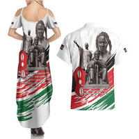Kenya Mashujaa Day Couples Matching Summer Maxi Dress and Hawaiian Shirt Kenyan Heroes - Wonder Print Shop