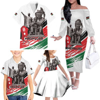 Kenya Mashujaa Day Family Matching Off The Shoulder Long Sleeve Dress and Hawaiian Shirt Kenyan Heroes - Wonder Print Shop