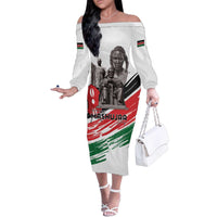 Kenya Mashujaa Day Family Matching Off The Shoulder Long Sleeve Dress and Hawaiian Shirt Kenyan Heroes - Wonder Print Shop