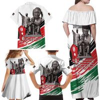 Kenya Mashujaa Day Family Matching Off Shoulder Maxi Dress and Hawaiian Shirt Kenyan Heroes - Wonder Print Shop