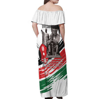 Kenya Mashujaa Day Family Matching Off Shoulder Maxi Dress and Hawaiian Shirt Kenyan Heroes - Wonder Print Shop