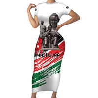 Kenya Mashujaa Day Family Matching Short Sleeve Bodycon Dress and Hawaiian Shirt Kenyan Heroes - Wonder Print Shop