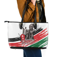 Kenya Mashujaa Day Leather Tote Bag Kenyan Heroes - Wonder Print Shop