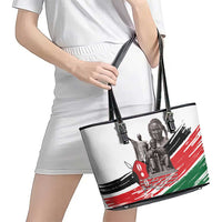 Kenya Mashujaa Day Leather Tote Bag Kenyan Heroes - Wonder Print Shop