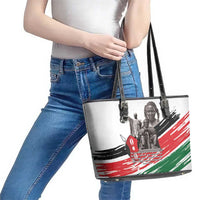 Kenya Mashujaa Day Leather Tote Bag Kenyan Heroes - Wonder Print Shop