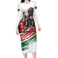 Kenya Mashujaa Day Long Sleeve Bodycon Dress Kenyan Heroes - Wonder Print Shop