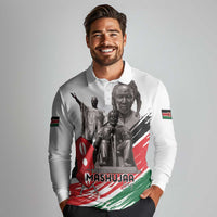 Kenya Mashujaa Day Long Sleeve Polo Shirt Kenyan Heroes - Wonder Print Shop