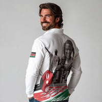 Kenya Mashujaa Day Long Sleeve Polo Shirt Kenyan Heroes - Wonder Print Shop