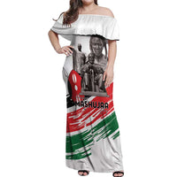 Kenya Mashujaa Day Off Shoulder Maxi Dress Kenyan Heroes - Wonder Print Shop