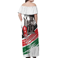 Kenya Mashujaa Day Off Shoulder Maxi Dress Kenyan Heroes - Wonder Print Shop