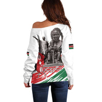 Kenya Mashujaa Day Off Shoulder Sweater Kenyan Heroes - Wonder Print Shop
