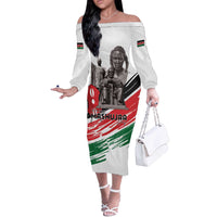Kenya Mashujaa Day Off The Shoulder Long Sleeve Dress Kenyan Heroes - Wonder Print Shop