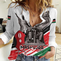 Kenya Mashujaa Day Women Casual Shirt Kenyan Heroes - Wonder Print Shop