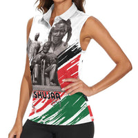 Kenya Mashujaa Day Women Sleeveless Polo Shirt Kenyan Heroes - Wonder Print Shop