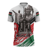 Kenya Mashujaa Day Zipper Polo Shirt Kenyan Heroes - Wonder Print Shop