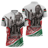 Kenya Mashujaa Day Zipper Polo Shirt Kenyan Heroes - Wonder Print Shop