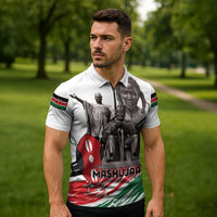 Kenya Mashujaa Day Zipper Polo Shirt Kenyan Heroes - Wonder Print Shop