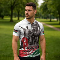 Kenya Mashujaa Day Zipper Polo Shirt Kenyan Heroes - Wonder Print Shop