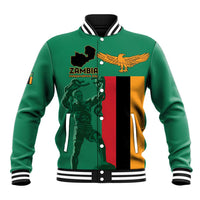 Personalized Zambia Independence Day Baseball Jacket Lusaka Freedom Statue - Wonder Print Shop