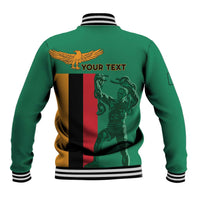 Personalized Zambia Independence Day Baseball Jacket Lusaka Freedom Statue - Wonder Print Shop