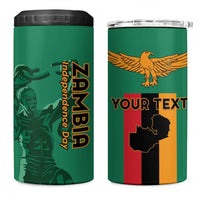 Personalized Zambia Independence Day 4 in 1 Can Cooler Tumbler Lusaka Freedom Statue - Wonder Print Shop