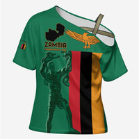 Personalized Zambia Independence Day Cross Shoulder Shirt Lusaka Freedom Statue - Wonder Print Shop