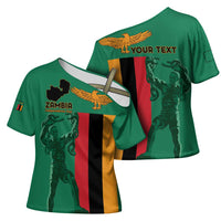 Personalized Zambia Independence Day Cross Shoulder Shirt Lusaka Freedom Statue - Wonder Print Shop