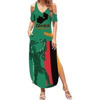 Personalized Zambia Independence Day Family Matching Summer Maxi Dress and Hawaiian Shirt Lusaka Freedom Statue - Wonder Print Shop