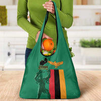 Zambia Independence Day Grocery Bag Lusaka Freedom Statue - Wonder Print Shop