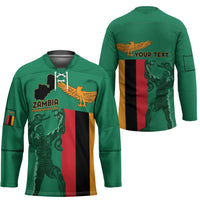 Personalized Zambia Independence Day Hockey Jersey Lusaka Freedom Statue - Wonder Print Shop