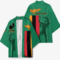 Personalized Zambia Independence Day Kimono Lusaka Freedom Statue - Wonder Print Shop