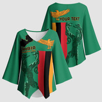 Personalized Zambia Independence Day Kimono Sleeve Blouse Lusaka Freedom Statue - Wonder Print Shop
