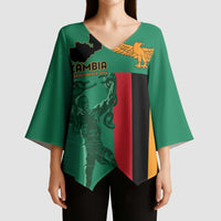 Personalized Zambia Independence Day Kimono Sleeve Blouse Lusaka Freedom Statue - Wonder Print Shop