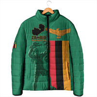 Personalized Zambia Independence Day Padded Jacket Lusaka Freedom Statue - Wonder Print Shop