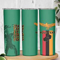 Personalized Zambia Independence Day Skinny Tumbler Lusaka Freedom Statue - Wonder Print Shop