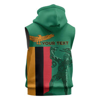Personalized Zambia Independence Day Sleeveless Zip Hoodie Lusaka Freedom Statue - Wonder Print Shop