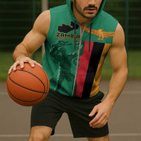 Personalized Zambia Independence Day Sleeveless Zip Hoodie Lusaka Freedom Statue - Wonder Print Shop