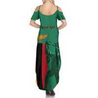 Personalized Zambia Independence Day Summer Maxi Dress Lusaka Freedom Statue - Wonder Print Shop