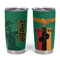 Personalized Zambia Independence Day Tumbler Cup Lusaka Freedom Statue - Wonder Print Shop
