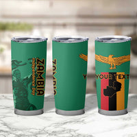Personalized Zambia Independence Day Tumbler Cup Lusaka Freedom Statue - Wonder Print Shop