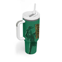 Personalized Zambia Independence Day Tumbler With Handle Lusaka Freedom Statue - Wonder Print Shop