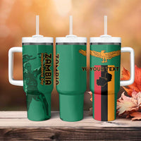 Personalized Zambia Independence Day Tumbler With Handle Lusaka Freedom Statue - Wonder Print Shop
