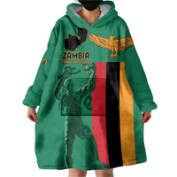 Personalized Zambia Independence Day Wearable Blanket Hoodie Lusaka Freedom Statue - Wonder Print Shop