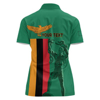 Personalized Zambia Independence Day Women Polo Shirt Lusaka Freedom Statue - Wonder Print Shop