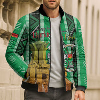 Personalized Burkina Faso Martyrs Day Bomber Puffer Jacket Monument des Heros Nationaux - Wonder Print Shop