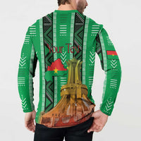 Personalized Burkina Faso Martyrs Day Button Sweatshirt Monument des Heros Nationaux - Wonder Print Shop