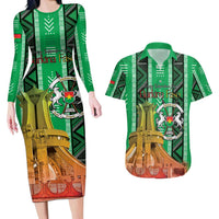 Personalized Burkina Faso Martyrs Day Couples Matching Long Sleeve Bodycon Dress and Hawaiian Shirt Monument des Heros Nationaux - Wonder Print Shop