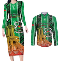 Personalized Burkina Faso Martyrs Day Couples Matching Long Sleeve Bodycon Dress and Long Sleeve Button Shirt Monument des Heros Nationaux - Wonder Print Shop
