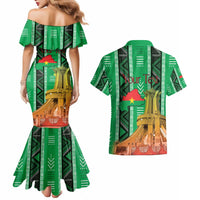 Personalized Burkina Faso Martyrs Day Couples Matching Mermaid Dress and Hawaiian Shirt Monument des Heros Nationaux - Wonder Print Shop