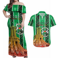 Personalized Burkina Faso Martyrs Day Couples Matching Off Shoulder Maxi Dress and Hawaiian Shirt Monument des Heros Nationaux - Wonder Print Shop